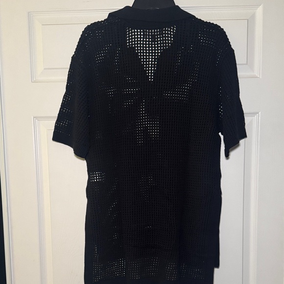 Banana Republic Black Mesh Swim Open Stitch Sweater Coverup - Picture 9 of 12